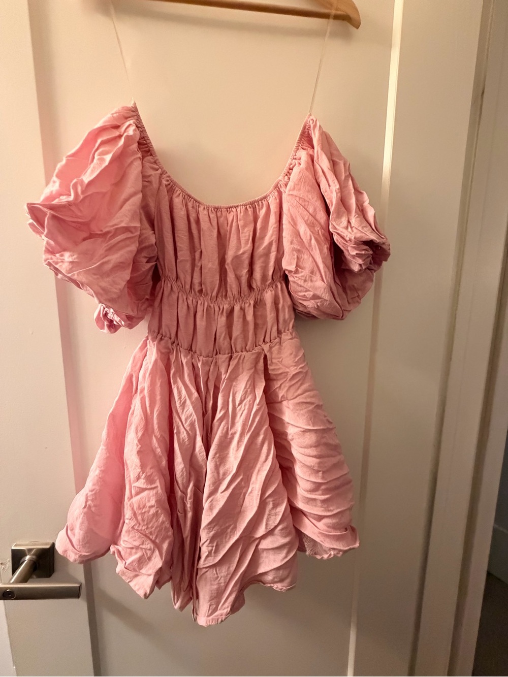 Altar’d state Pink Puff Sleeve Mini Dress